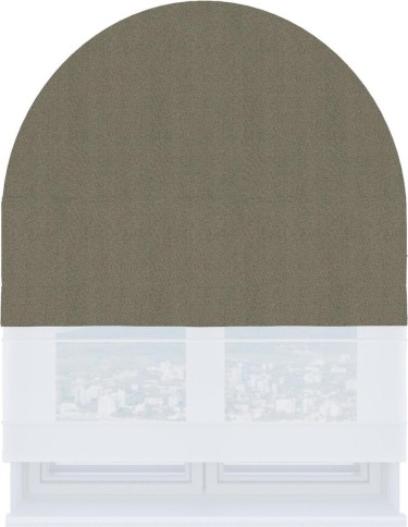 Римская штора «Кортин» день-ночь для арочного проёма, ткань блэкаут с блеском графитовый