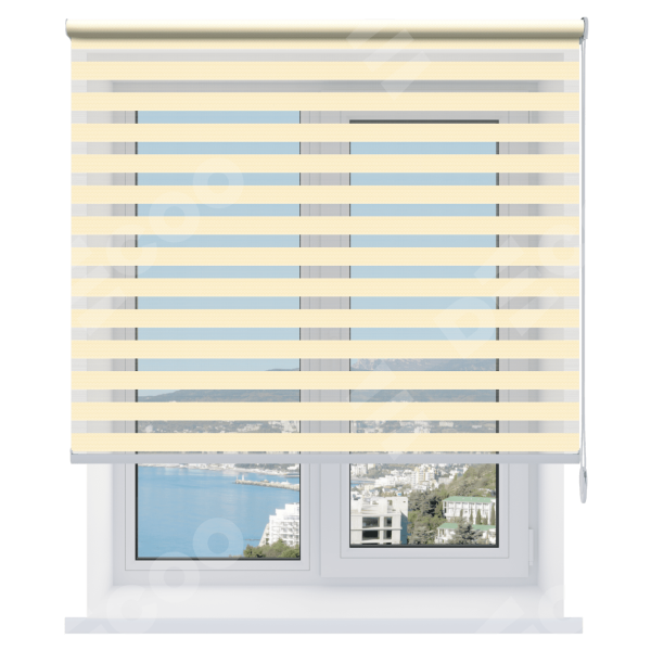 Рулонная штора День-ночь Diamond кремовый