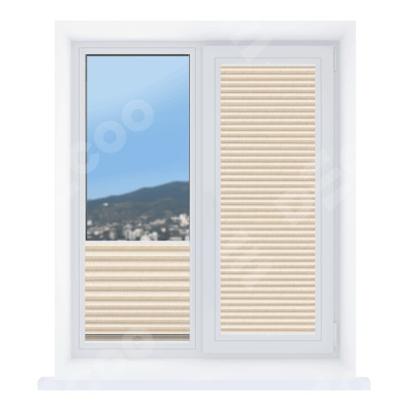 Штора плиссе ткань Краш FR сливочный