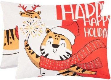 Комплект наволочек Этель Happy Holidays 50х70 см - 2 шт, 100% хлопок, бязь