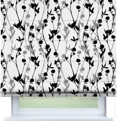 Римская штора «Кортин» для проема «Цветочный силуэт»