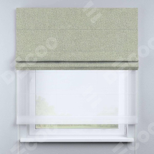 Римская штора «Кортин» день-ночь, ткань лён блэкаут, серо-бежевый