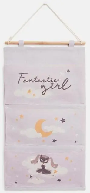 Кармашек текстильный  Этель "Fantastic girl", 3 отделения, 34*63,5 см