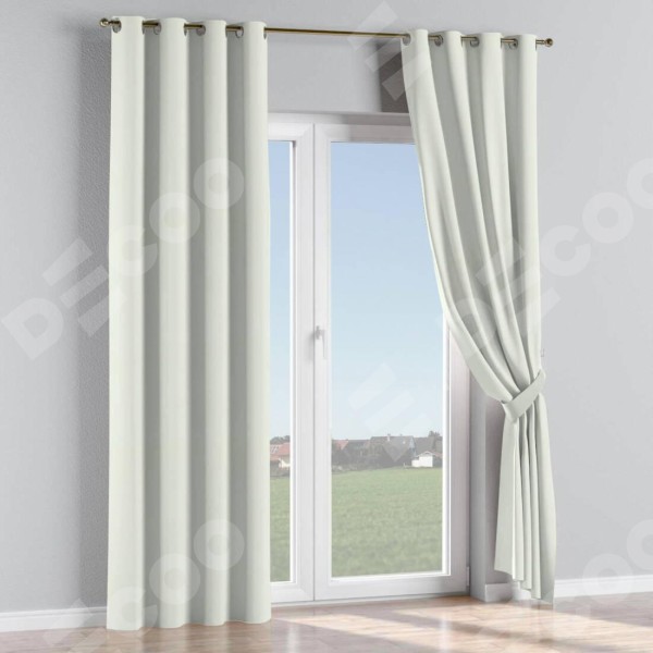 Комплект штор на люверсах вельвет кремовый