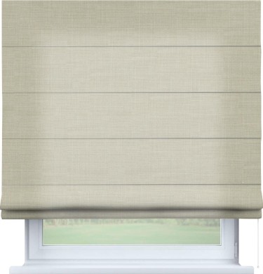 Римская штора «Кортин» для проема, ткань лён топлёное молоко