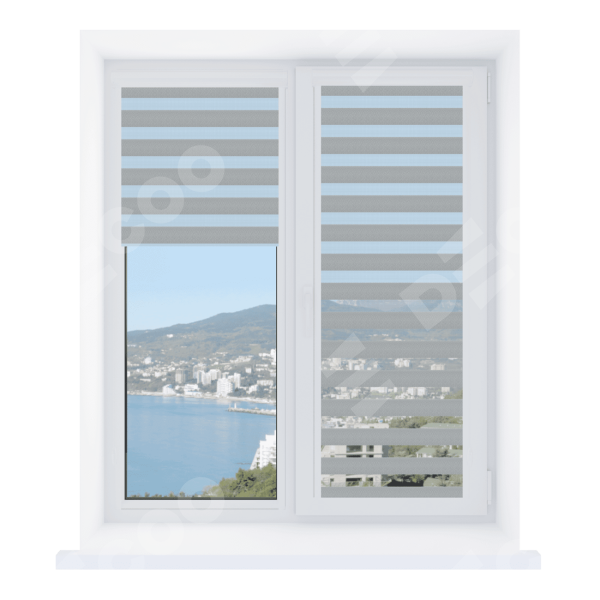 Рулонная штора День-ночь Уни 2 Metalic серебро