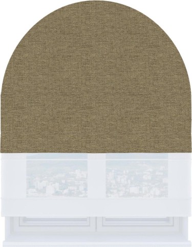 Римская штора «Кортин» день-ночь для арочного проёма, стиф димаут тёмно-бежевый