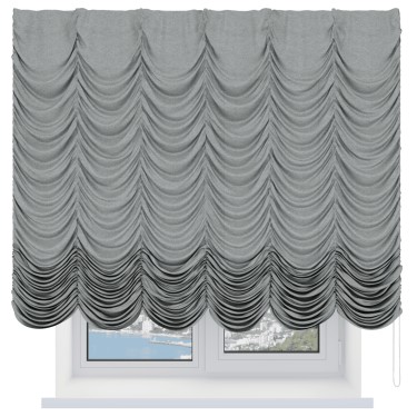 Французская штора «Кортин», лён кашемир серый