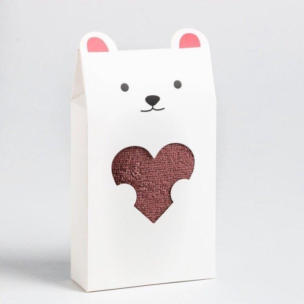 Полотенце подарочное Экономь и Я «Мишка» 30*60 см, мокко, 100% хл, 320 г/м2