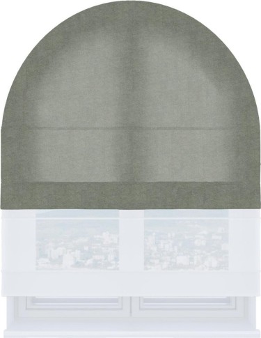 Римская штора «Кортин», канвас сизый, день-ночь для арочного проёма