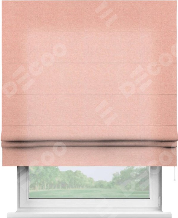 Римская штора «Кортин» для проема, ткань лён розовый