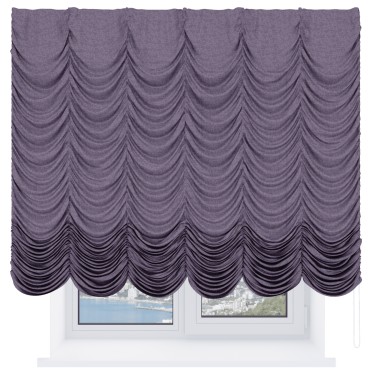 Французская штора «Кортин», лён кашемир фиолетовый