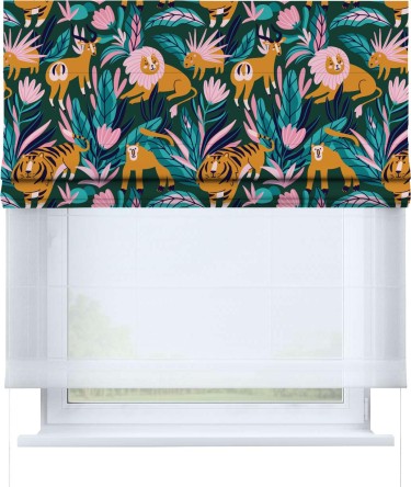 Римская штора «Кортин» день-ночь «Дикие животные»