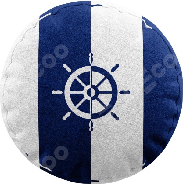 Подушка круглая Cortin «Полоски и штурвалы»