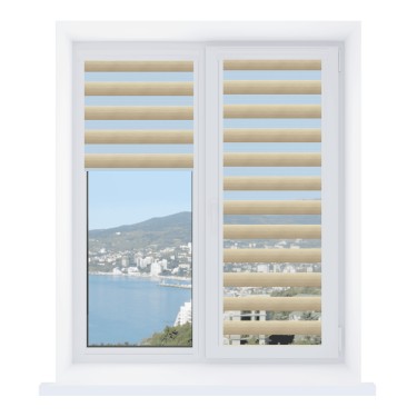 Рулонная штора День-ночь Уни 2 Libra бежевый, размеры от 20 до 120 см