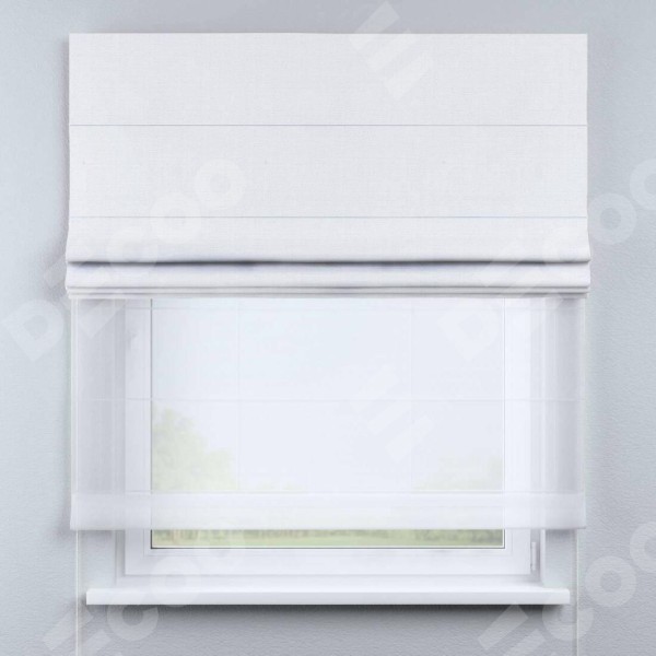 Римская штора «Кортин» день-ночь, ткань лён белый