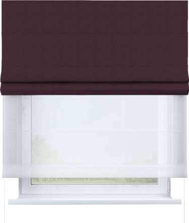 Римская штора «Кортин» день-ночь, блэкаут однотонный цвет сиреневый