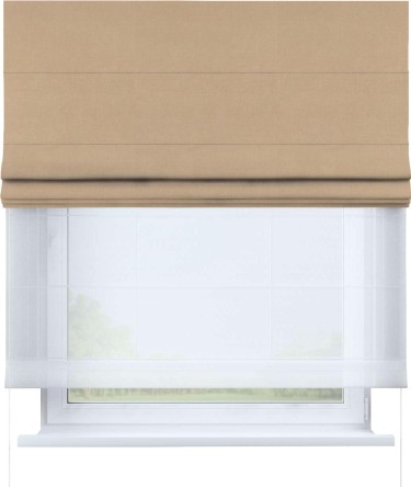 Римская штора «Кортин» день-ночь, ткань вельвет песочный