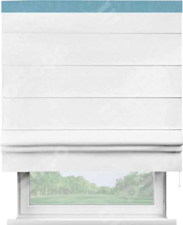 Римская штора «Кортин» с кантом Кинг, для проема, ткань вельвет дымчато-белый