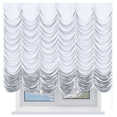 Французская штора «Кортин», вельвет белый