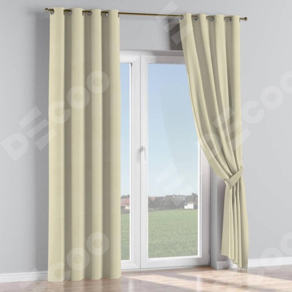 Комплект штор на люверсах бархат молочный