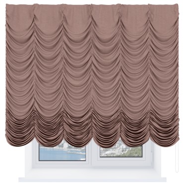 Французская штора «Кортин», вельвет брусничный джем