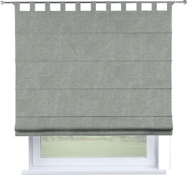 Римская штора на петлях «Кортин», ткань твид блэкаут, светло-серый