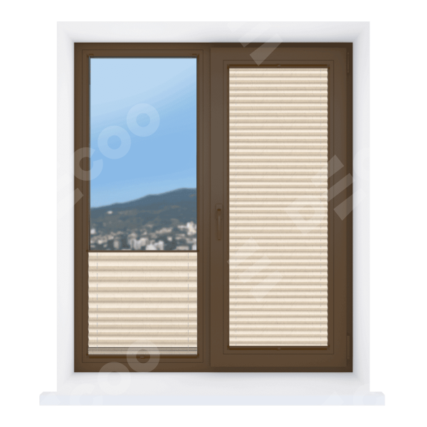 Штора плиссе ткань Краш FR сливочный