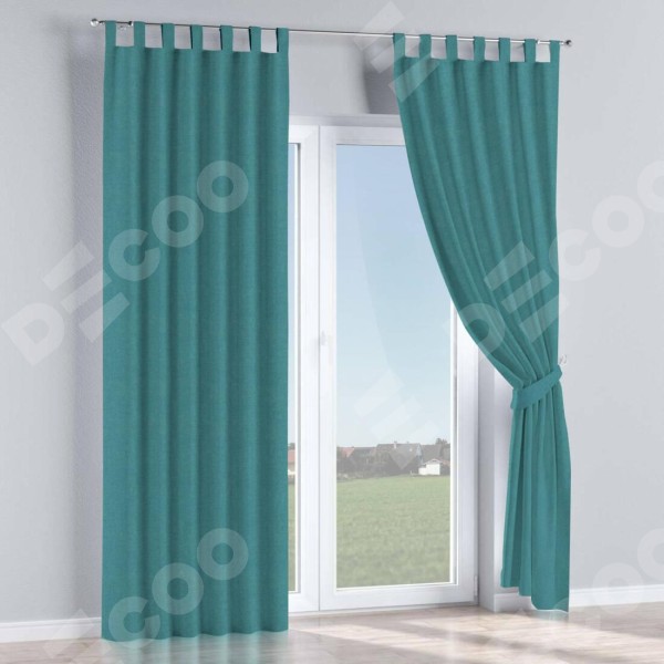 Комплект штор на петлях лён бирюзовый