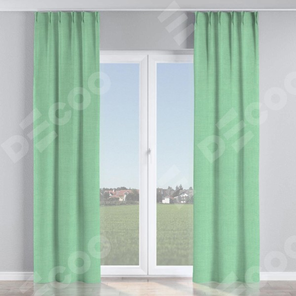 Комплект штор на тесьме «Кустик», лён светло-бирюзовый