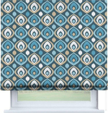 Римская штора «Кортин» для проема «Икат орнамент»