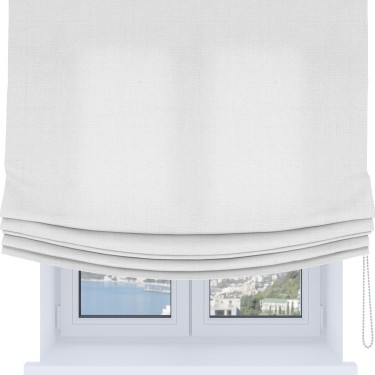Римская штора Soft с мягкими складками, ткань лён белый