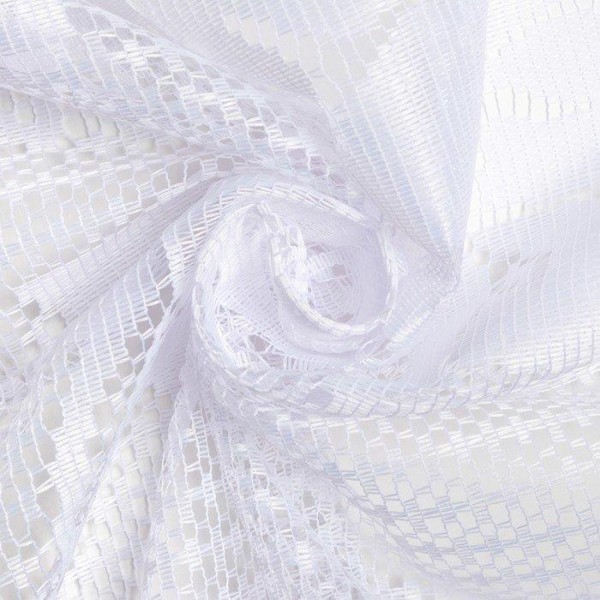 Штора кухонная без шторной ленты, ширина 170 см, высота 160 см, цвет белый