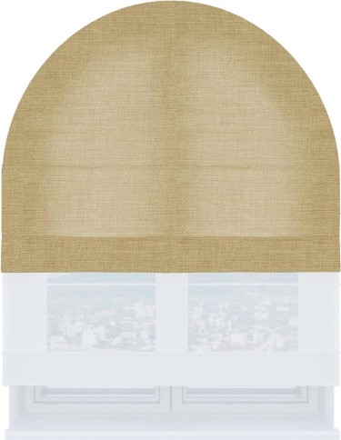 Римская штора «Кортин» день-ночь для арочного проёма, ткань лён бежевый