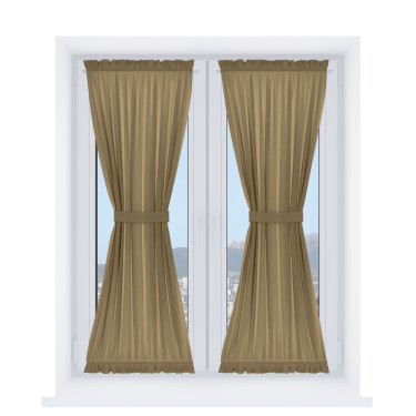 Штора песочные часы лён димаут оливковый