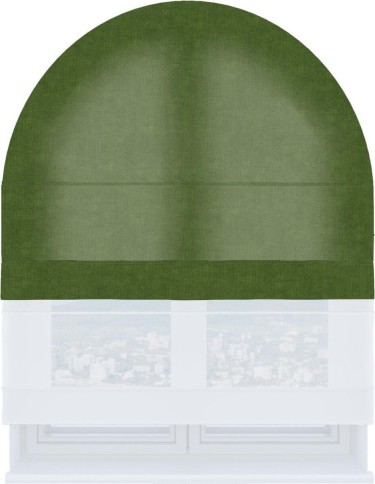 Римская штора «Кортин», канвас трава, день-ночь для арочного проёма