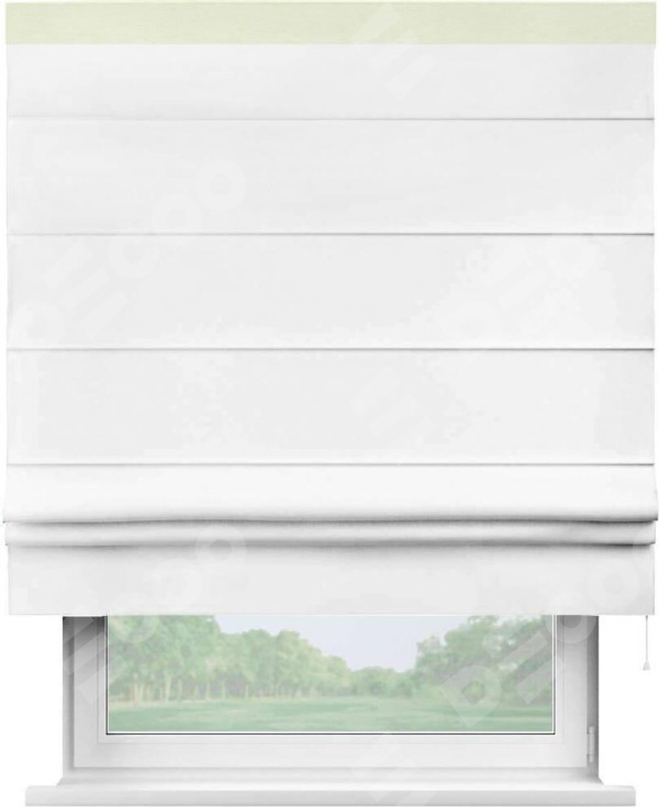 Римская штора «Кортин» с кантом Кинг, для проема, ткань вельвет белоснежный