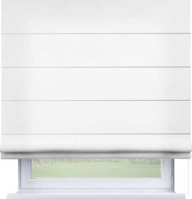 Римская штора «Кортин» для проема, ткань вельвет белый