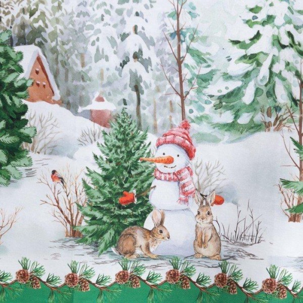 Скатерть "Этель" Новогодний лес 148х220 см с ГМВО, 100% хл, саржа 190 гр/м2