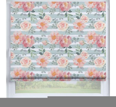 Римская штора «Кортин» на створку «Розы акварель»