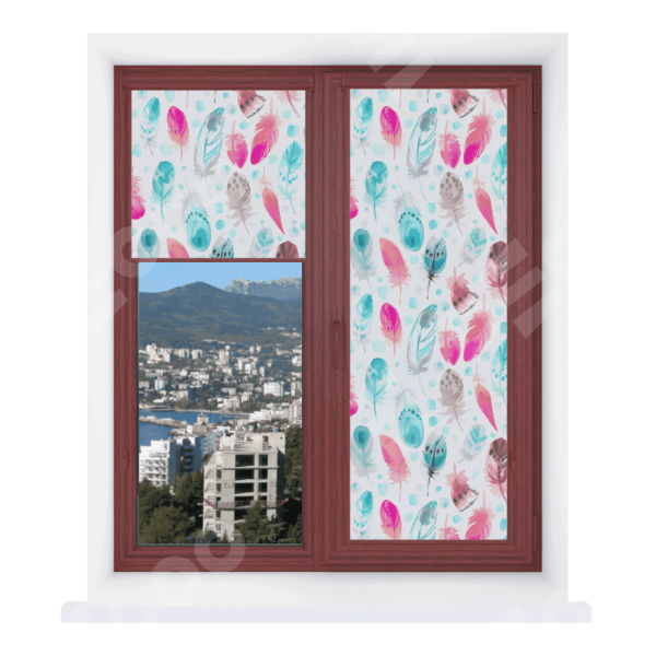 Рулонная штора Уни 2 с принтом Перья