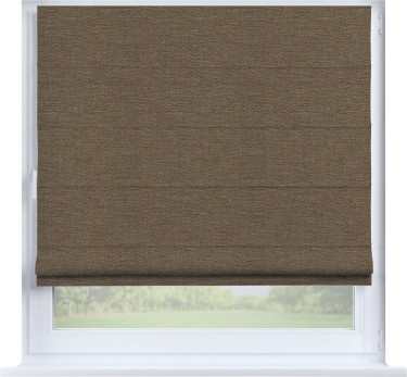 Римская штора «Кортин» на створку, ткань лён светло-коричневый