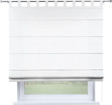 Римская штора «Кортин», вельвет белоснежный, на петлях