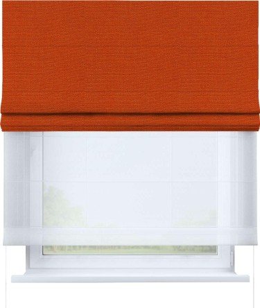 Римская штора «Кортин» день-ночь, ткань лён терракотовый
