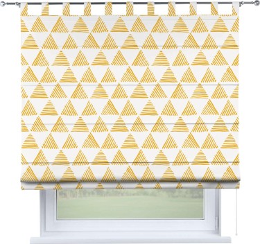 Римская штора «Кортин» на петлях «Желтые треугольники»