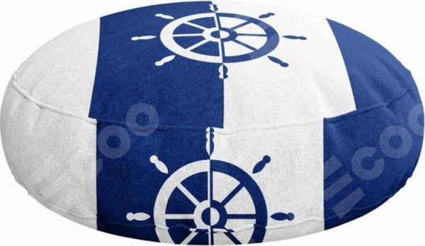 Подушка круглая Cortin «Полоски и штурвалы»