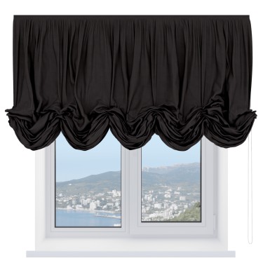 Австрийская штора «Кортин», вельвет тёмно-коричневый