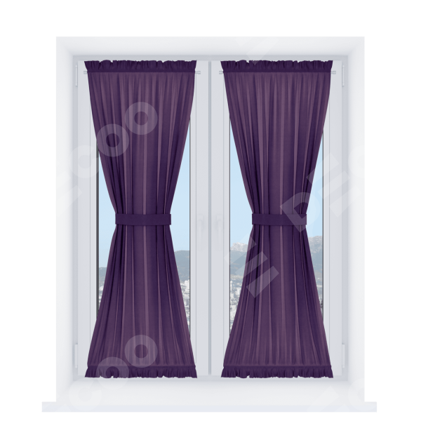Штора песочные часы «Кортин» вельвет тёмно-фиолетовый