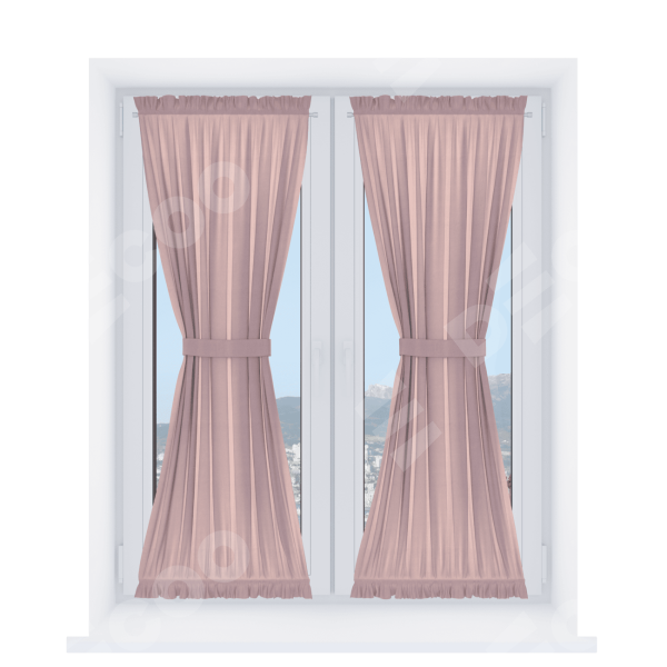 Штора песочные часы «Кортин», ткань вельвет розовая пудра
