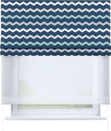Римская штора «Кортин» день-ночь «Морской шеврон»